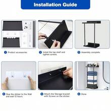 Wall Mounted Towel Rack Bathroom Towel Storage Organizer Metal Shelf Holder - Black - View 9