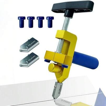 1 Set 2-In-1 Glass & Tile Cutter Tool Kit, Manual Diamond Tile Cutter Roller, High Strength Ceramic Cutter, Tile Groover, Construction Tool. [2-In-1 Tile & Glass Cutter] Integrated Cutting Blade And Breaking Pliers, Allowing You To Easily Complete Your Project Without Needing To Purchase Additional Tools, Saving Costs.