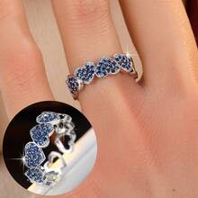 1pc Fashionable Versatile Cubic Zirconia Heart Ring For Women, Suitable For Daily Wear On Index Finger Valentines,Mom,Mother,Mother's Day,Gift - Ring - View 20