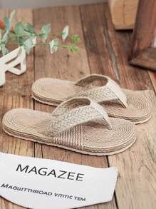 Sandalias de punto plano para mujer, verano 2025, calzado casual de tiras versátil para uso en exteriores y playa