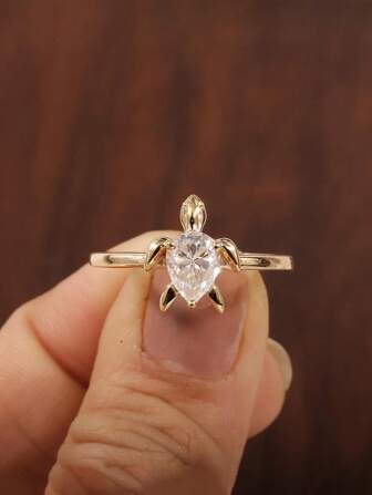  1 pieza Anillo sencillo y elegante decorado con una tortuga de plata S925, regalo de moda para mujer para usar a diario, fiestas o el Día de San Valentín
