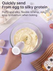 3-Speed Cordless Hand Mixer - Suitable For Baking, Whipping Cream And Cooking, Compact Design With Auto Shut-Off, Ideal For Home Baking Enthusiasts