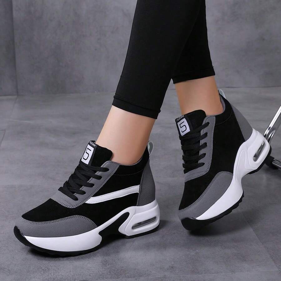SOSENFER Women's Sneakers, Breathable Soft Sole Fashion Lightweight. Hundreds Of Height Increase Casual Women's Shoes