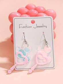 1 Pair Acrylic Bubble Dangle Earrings, Simple And Elegant Women Girls Students Jewelry