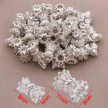 1/2/3件18k镀金珠帽锆石双花珠帽花丝花珠黄铜珠隔片双头珠帽适用于珠宝制作手链耳环用品女士 - 彩色 - 查看 11