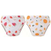 3pcs/Set Reusable Baby Training Pants With Leak-Proof Lining - Unisex Toddler Potty Training Underwear + Washable Cloth Diapers, Gift Set With Vibrant Strawberry, Orange And Peach Patterns, Baby Clothing Gift - Multicolor - View 46