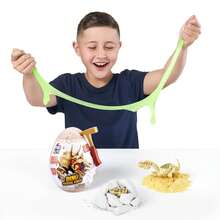 ZURU  Dino Fossil Find - 剑龙挖掘恐龙化石套装收藏玩具，含粘液，多色，小号