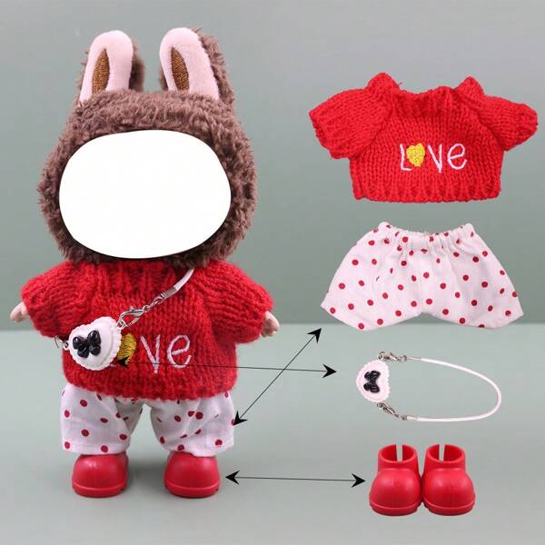 4pcs Outfit Set (1 Dress, 1 Pants, 1 Shoes, 1 Bag) For 17cm Lol Surprise Doll, Festival Gift For Lol Doll, Lol Doll Clothes, Rich Colors (Doll Not Included)