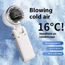 1PC Mini Portable Fan Neck Mounted Fan Foldable Ru Handheld Turbo Fan, USB Rechargeable 3600 MAh Battery, 5 Speed,Mute, Adjustment, Compact, Lightweight And Energy Saving, Suitable For Outdoor Activities, Travel And Office