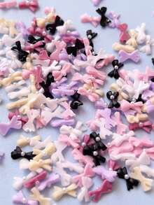 20/40pcs Mini Faux Pearl Bow 3D Resin Small Bow Decorations, Cute Fairy Style Nail Art Stickers, DIY Handmade Decor For Long/Short False Nails, Multi-Color Suitable For Various Occasions, Nail Art Tools Nail Supplies - Multicolor - View 14