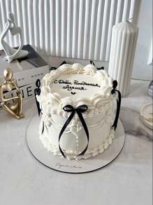 Black Bow Cake Decorations Simple Decorative Bow Home Decoration Accessories, Suitable For Home Decoration, Wedding, Party, Mother's Day Decoration, Graduation Season Decoration, Candlelight Dinner, Holiday Gift Decoration, Cake Dessert Baking Decoration