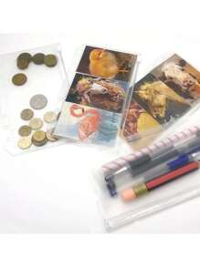30/15/12pcs Adhesive Pocket A6 Clear Loose Leaf Odorless Waterproof 6 Hole Zipper Bags, Ticket/Cash Holder Pouch,Back To School,School Supplies