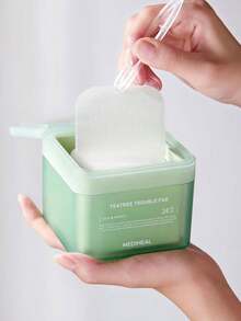 Mediheal 100pcs Tea Tree Soothing Cotton Pads, Jeju Tea Tree & Lactic Acid, Soothing Skin & Oil Control, Vegan, Daily Use, Long-Lasting Hydration, Korean Beauty, Olive Young, Gift, 170ml/5.74 Fl Oz - Teatree Trouble Pad - View 5