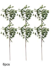 1/3/6 Pcs 33.3'' Eucalyptus Stems Greenery Stems Eucalyptus Leaf Spray In Green Silk Plastic Plants Floral Artificial Plants For Home Party Wedding Decoration, Tall Faux Silver Dollar Eucalyptus Leaf Branches Greenery Stems Decorations For Home Wedding Party Centerpieces Floral Arrangements - Green - View 16