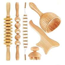 Schwedisches Buchenholz Gua Sha & Massage Set - Pilzkopf Schröpfkopf Therapie-Tools für Muskelentlastung, Spa & Geschenke (natürliche Holz Therapie) - Reduzierung von Müdigkeit und Verbesserung der Blutzirkulation, Ganzkörper Entspannungstool