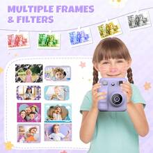 儿童即时照片打印相机，儿童玩具相机，1080p 高清双摄像头闪光灯，音乐，游戏，自拍模式，延迟打印（10 秒/5 秒/3 秒），适合男孩和女孩的圣诞节和生日礼物 - 多色 - 查看 5