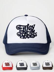 1pc Women's Outdoor Embroidered "Day Drinkin" Adjustable Drawstring Mesh Baseball Cap, Casual Sun Hat For Girlfriend, Spring Autumn Travel, Unisex Versatile Sun Protection Hat, Y2K Style Youth Cap - Baseball Cap - View 15