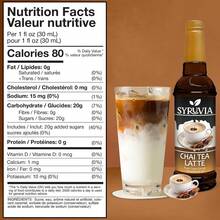 Syruvia Chai Tea Coffee Syrup - 25.4 Fl Oz. Premium Coffee Flavoring Syrup. Ideal For Enhancing Drinks, Sodas, Shakes, Desserts, And More. - 25.4 Fl Oz - View 2