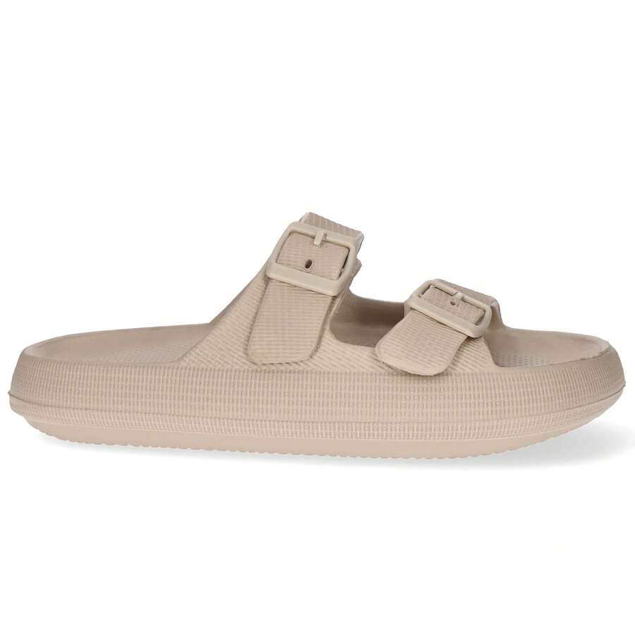 Lightweight Double-Strap Slide Sandals – Non-Slip Foam Comfort Slides For Women - Mocha Brown - View 1