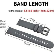 Silicone Watch Strap, Ultra-Thin Strap With Quick Release, 20mm, Black With Black Buckle - Khóa màu xám/đen - Xem 6