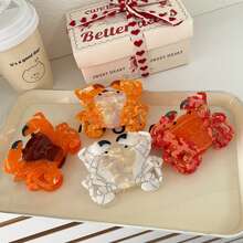 1pc Cute Animal Acrylic Claw Clip, Multicolor Crab, Shark Themed Ocean Style Hair Clip, Fashion Accessory For Daily Use, Home, School, Beach, Vacation, Work, Commute, Party, Gifts, Back To School, Versatile For Girls - Multicolor - View 3