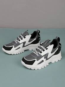 2025 New Spring/Autumn Men's Casual Sports Running Shoes, Fashionable Sneakers, Versatile Ins Style - Dark Grey - View 5