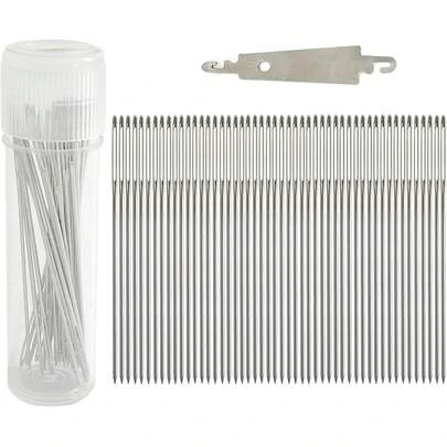 50 st korsstygnsnålar Sortiment 22/24/26 storlekar, hantverksbroderi Gör-det-själv-verktyg Nålträdare och nålfodral