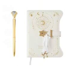 1PC Diary With Lock And Keys For Girls And Boys Gift Ideas, 360 Gold Edged Pages Journal , B6 Refillable Notebook For Writing With Pen And Bookmark,School Supplies,Back To School