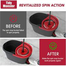 Bearing Replacement For OCedar Mop Bucket - Easy Fix For O-Cedar Easywring Bucket System. 2 Pack One Way Clutch Gear Sprockets Repair Compatible With 90% Rotation Mop Bucket On The Market. - 1 - View 6