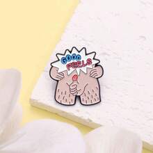 有趣的头发人胸针，创意可爱翻领别针，多功能金属徽章服装配饰