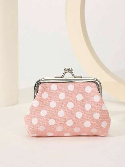 Polka Dot Perfection: Women's Fashion Versatile Kiss Lock Coin Purse, Travel Wallet, Mini Wallet