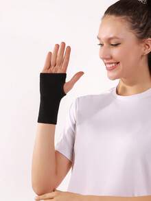 JINGBA SUPPORT 1 faixa de pulso respirável em malha, adequada para levantamento de peso, ciclismo e uso diário, acessório de pulso unissex para academia. - Preto - Ver 3
