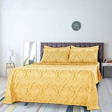 Lux Decor 6-Piece Paisley Bed Sheet Set, High-GSM Brushed Microfiber, 16-Inch Deep Pockets, Includes Sheets & Pillowcases, Soft, Hypoallergenic, Easy Care, Hotel-Quality Bedding, Twin, Full, Queen & King Sizes - 灰褐色 - 查看 5