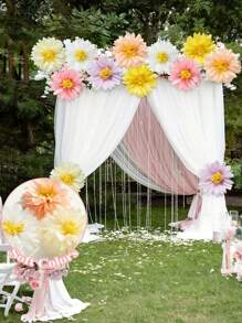 6 pièces Fleurs en papier artificielles de marguerite pour mariage et fête. Décoration florale artificielle - Fleurs murales multicolores vives pour événements intérieurs/extérieurs, Pâques, remise des diplômes, anniversaire, décoration d'événement | Amplificateur d'atmosphère festive, décoration de mariage