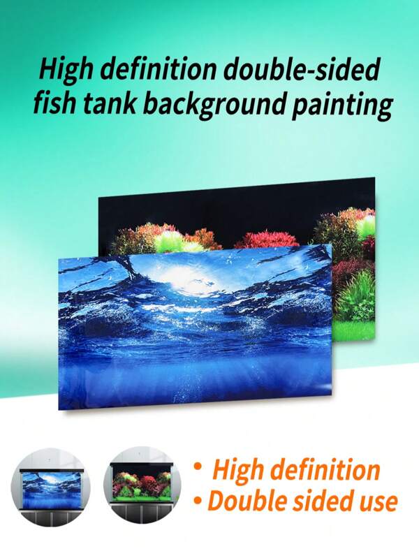 1pc Aquarium Background Poster, Double-Sided High Definition Aquarium Decoration Sticker, Painting Background Image, Aquarium Decor, Aquarium Landscape Wallpaper, Suitable For Aquarium, Home Decoration Background