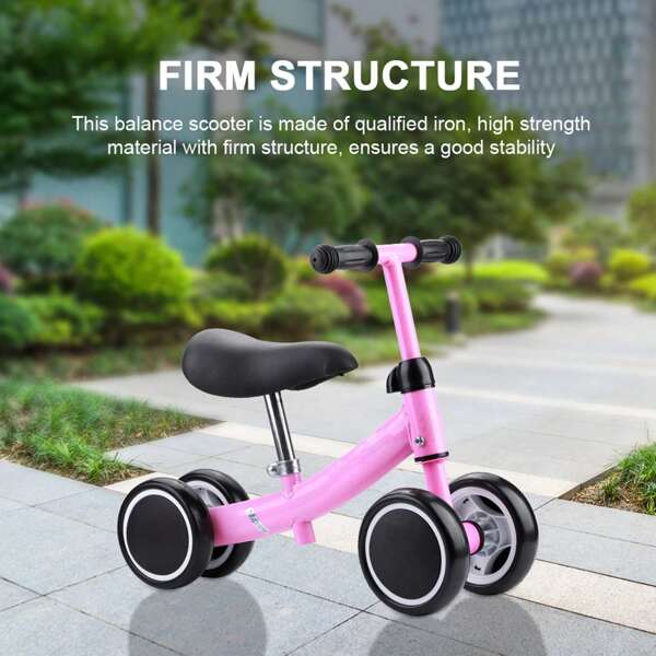 Pedalfreier Laufrad-Scooter mit Balance-Training, kompakter Rutschfahrzeug-Roller mit vier Rädern, leichtes Mini-Bike zur Förderung von Gleichgewicht und Koordination, stabiler Trainings-Scooter für frühe Laufbewegungen im Innen- und Außenbereich