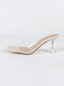 Nouvelles chaussures à talons mi-hauts européennes et américaines au style britannique, avec une pointe carrée, une bouche ronde, confortable et simple. Talons transparents en PC, chaussures de travail casual avec Glissant, en matériau léger TPU, beige/ton chaud, convenant au printemps, à l'été, à l'automne, aux occasions sociales, au style de rue, à toutes les saisons, sandales élégantes, pour l'extérieur, mignonne, pour la boîte de nuit, le mariage, les vacances