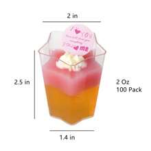 25/50/100 piezas Tazas de postre de plástico de 2,5 oz, 70ml forma de pentágono, tazas transparentes de postre para parfait, aperitivo, reutilizables, cuencos para servir postre, pudín, mousse para fiestas (5 X 6,1cm)