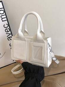 Bolso de hombro y de debajo del brazo elegante con estampado de bloques de color y estampado de leopardo vintage, bolso de mano con estampado de leopardo para mujeres, regreso del estampado de leopardo
