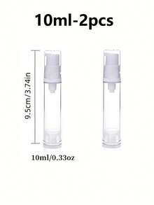 1/2/3/6pcs Airless Pump Bottles, 5ml/10ml/15ml,Empty Refillable Airless Pump Jars, Travel Size Dispenser Vacuum Eye Cream Bottle, Travel Containers For Toiletries,Mini Travel Bottles For Lotion Toiletries Liquid Toner Sample - Multicolor - View 13