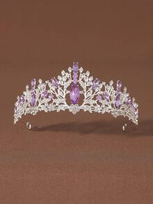 1件经典合金婚礼皇冠，适合女士婚礼、生日派对 - 彩色 - 查看 12