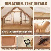 Inflatable Tents For Camping Blow Up Tent House With Hand Pump Easy Setup 4 Season Waterproof Windproof Oxford Air Tent Cabin House For Outdoor Camping Adult - 10'x6.6'x6.6' - 查看 4
