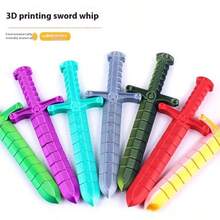 2025年新品！3D打印剑鞭，关节可活动。一款创意坐立不安的玩具，也可作为酷炫的桌面装饰。尽情伸展！是缓解压力和展示的理想之选。适合生日、圣诞节、万圣节礼物，是完美的礼品，也是文具。 - 彩色 - 查看 5