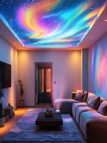 Aurora Projector Lamp With 7 Color Patterns And Remote Control – Vibrant Galaxy Effect For Bedroom & Office, USB Powered LED Night Light, Adjustable Brightness, Bedroom Night Light -Dynamic Light Patterns|Remotecontrolled Light, Bedroom Lamps For Nightstand