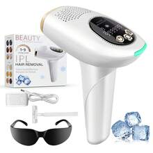 VickyHome IPL Hair Removal Device With Ice Cooling System, Laser Hair Removal Device 3-In-1 Functions HR/SC/RA, LED Screen, 9 Energy Levels, Hair Laser Removal Machine For Ladies Facial Leg Body. Reawakens Smooth Skin - White - View 2