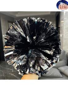 2pcs Football/Basketball Cheerleader Pom Poms, Metal Series Sports Team Activity, Dancing Performance Props, Square Dance Game Props, Dancing And Fan Cheering Props, Suitable For Outdoor Sports Team Performances