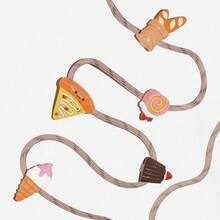 CITYLUKE 5pcs Cute Pink Ice Cream Shoe Charms, Dessert & Snack Series - Multicolor - View 5