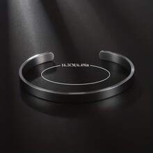 Simple And Exquisite Cuff High Polished Men's And Women's Stainless Steel Bracelet Casual Jewelry - 銀色 - 查看 3