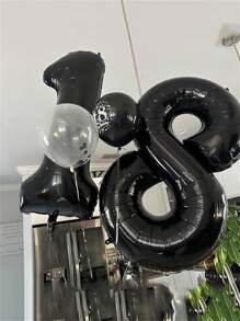 40 pulgadas Globos de aluminio jumbo negros con números del 0 al 9, decoraciones de fiesta reutilizables con 1 accesorio de globo gratis, adecuado para cumpleaños, aniversarios, ocasiones especiales, decoración de fiesta, decoración de habitación, accesorio de fotografía