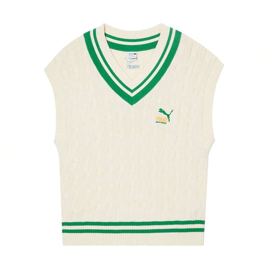 Puma 女式V领无袖运动背心夹克，学院风 53796965